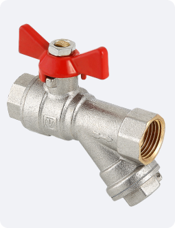 Кран шаровый со встроенным фильром VALTEC COMBI, бабочка